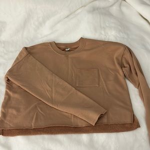 Arie, cropped, long sleeved, light brown color